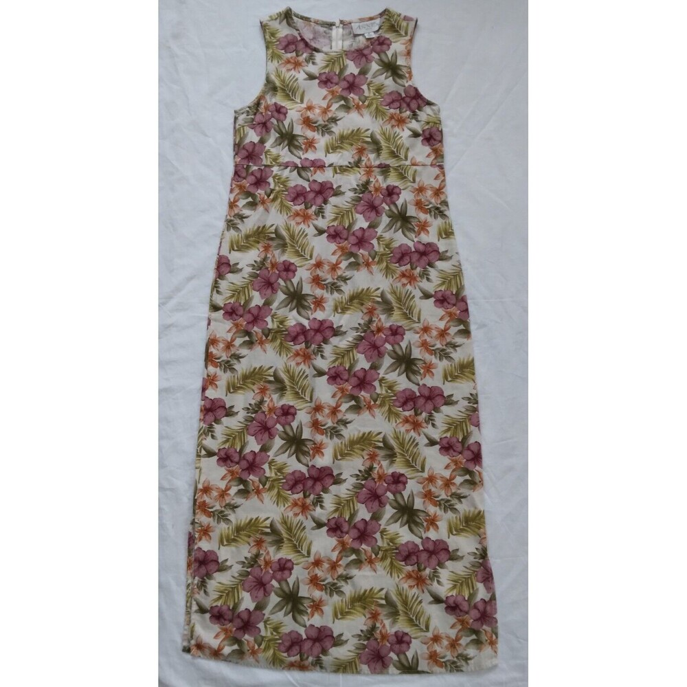 Vintage Casual Corner Annex Petite Sleeveless Linen Rayon Dress Women Size 8